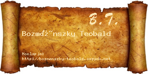 Bozmánszky Teobald névjegykártya